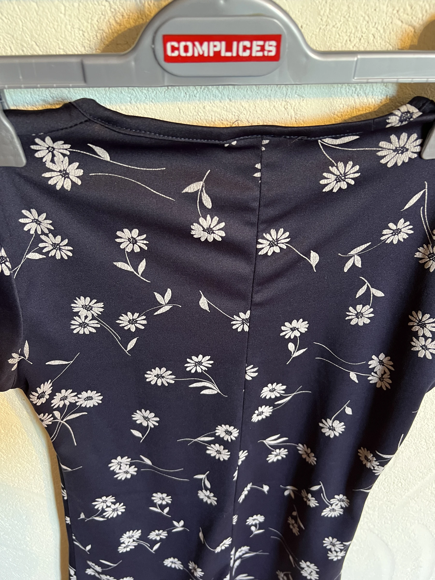 🌼 Vintage Jennyfer navy blue floral dress – size 36 – straight cut – photo 9